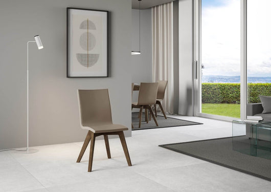 Sedia per tavolo da pranzo moderna - TRUDY Telaio: Noce, Colore: Tortora