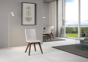 Sedia per tavolo da pranzo moderna - TRUDY Colore: Bianco, Telaio: Noce