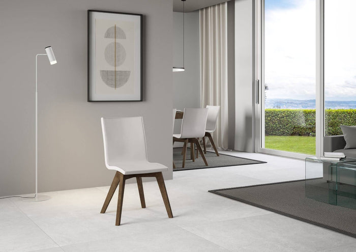 Sedia per tavolo da pranzo moderna - TRUDY Colore: Bianco, Telaio: Noce