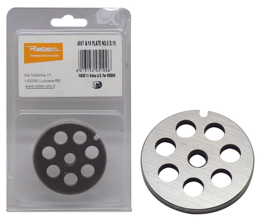 PIASTRA PER TRITACARNE REBER N. 5 FORI MM.10
