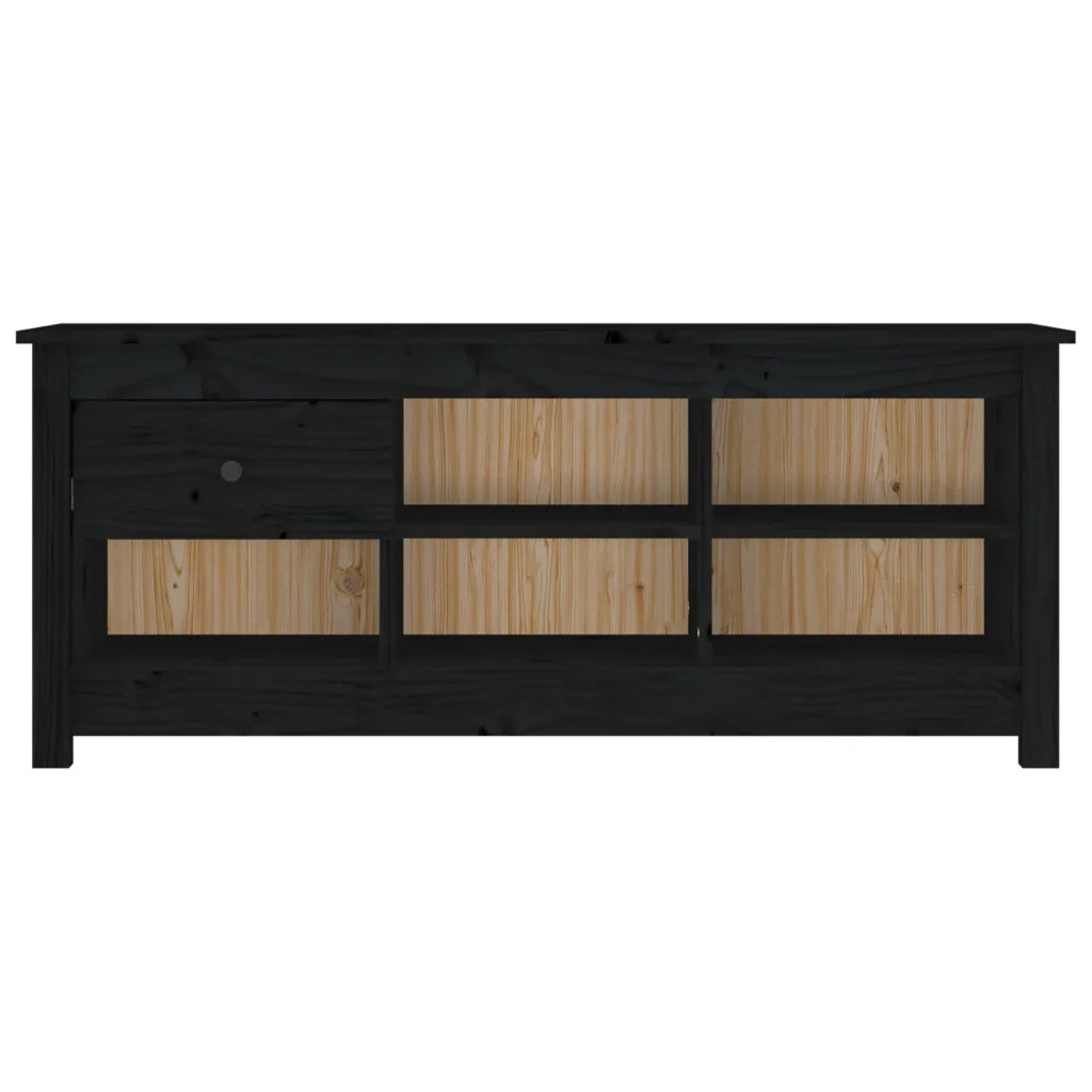 Scarpiera Nera 110x38x45,5 cm in Legno Massello di Pino cod mxl 39054