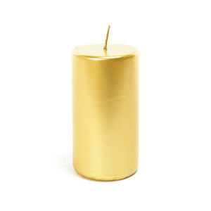 CANDELA PILLAR ORO LUCIDO IN CERA  DIAM. 6X12H CM DI MERCURY