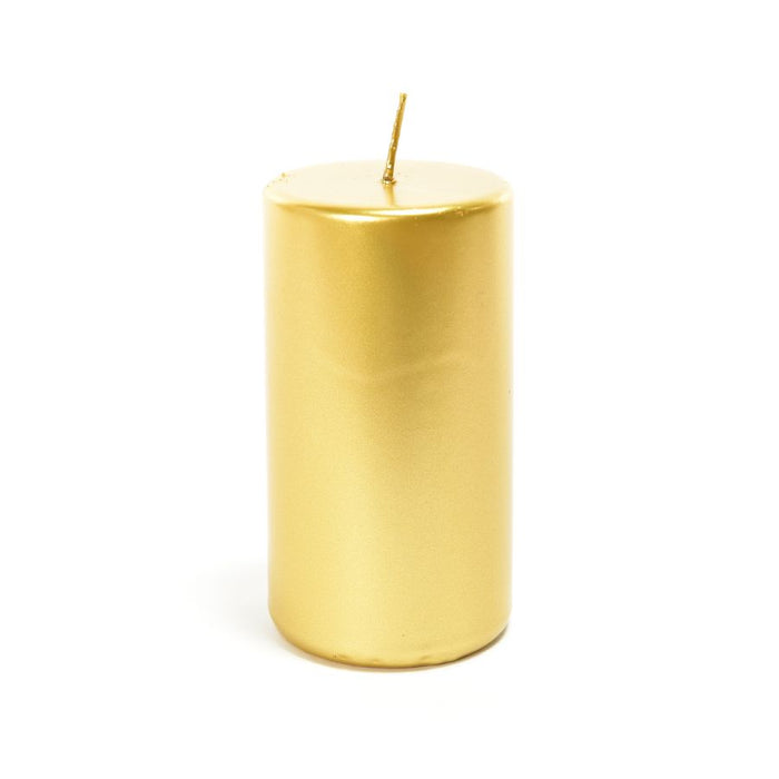CANDELA PILLAR ORO LUCIDO IN CERA  DIAM. 6X12H CM DI MERCURY