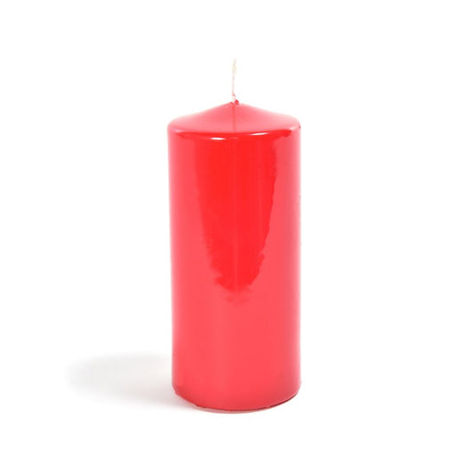 CANDELA ROSSA PILLAR LUCIDA CERA  DIAM 6X12H CM DI MERCURY