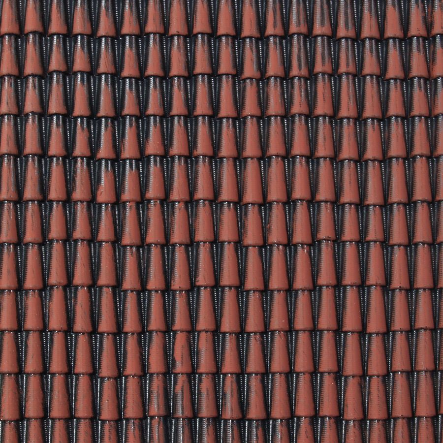 TETTO PLASTICA TEGOLE ARANCIO/BEIGE PER PRESEPE O MODELLISMO