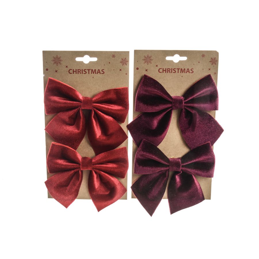 FIOCCHI IN VELLUTO 13X14XH6 CM  2 PZ COLORI ASSORTITI PREZZO A CONFEZIONE