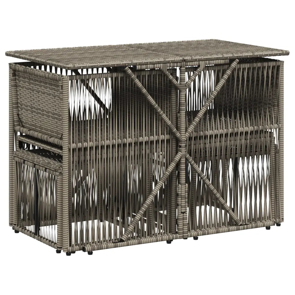 Set da Pranzo da Giardino 7 pz con Cuscini in Polyrattan Grigio 369011