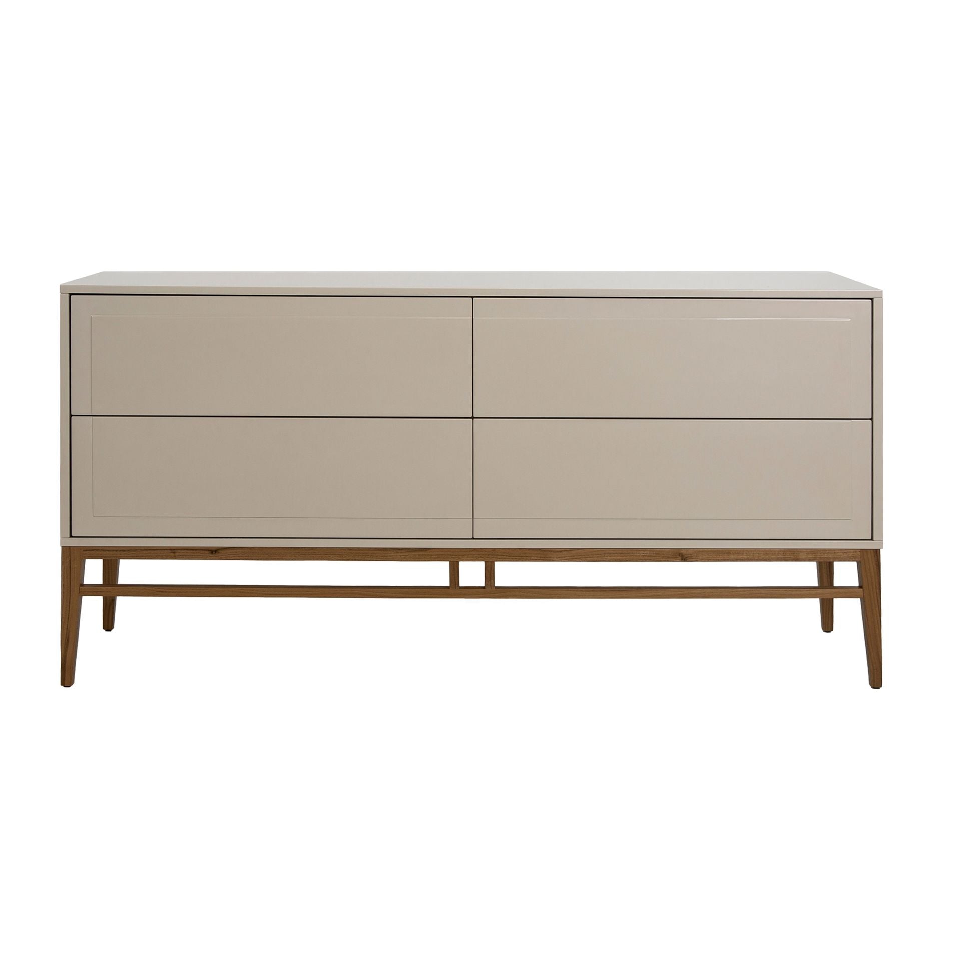 Credenza in legno beige e noce