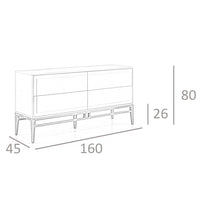 Credenza in legno beige e noce