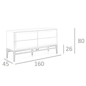 Credenza in legno beige e noce