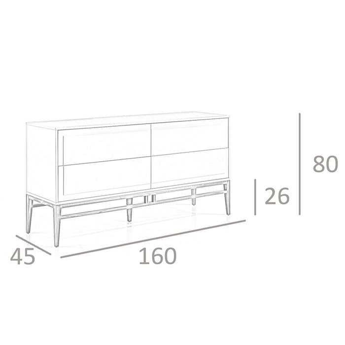 Credenza in legno beige e noce