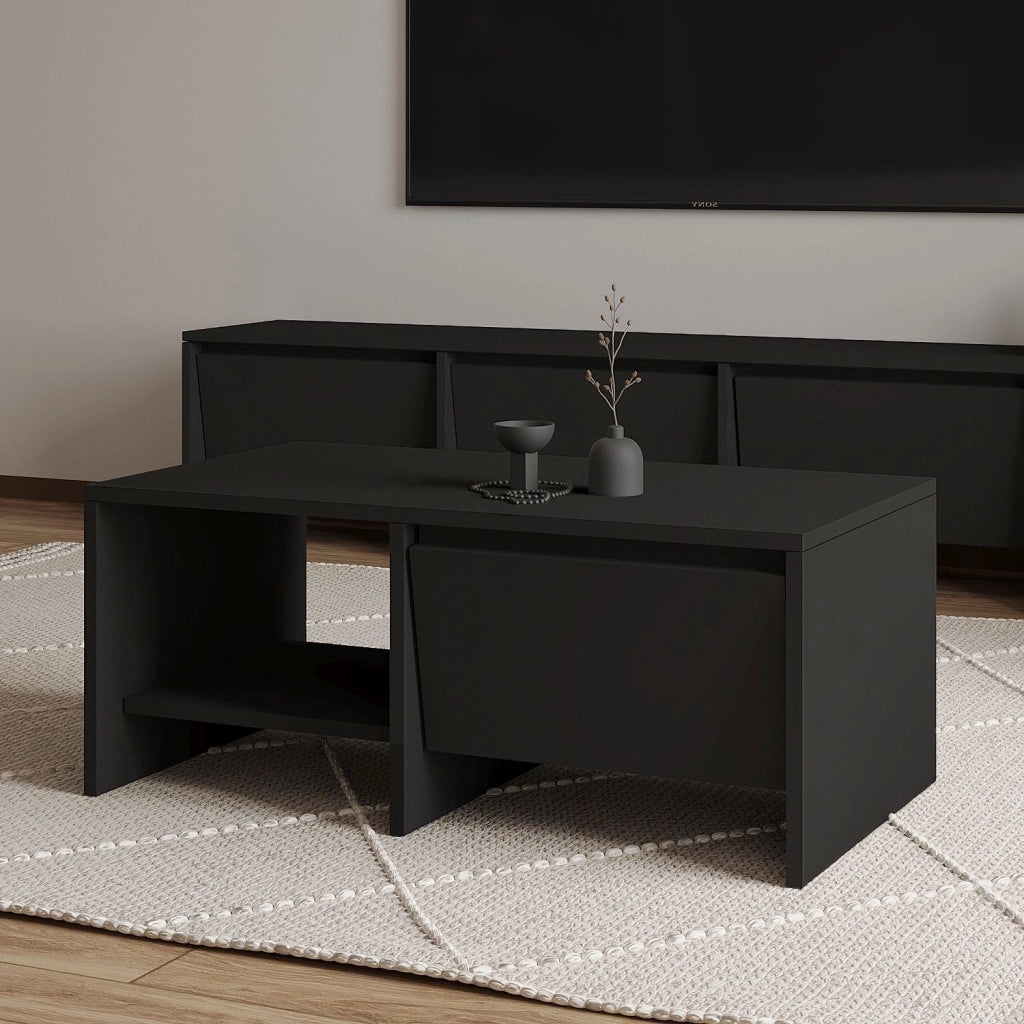 Tavolino in legno "Laris" - 90 x 45 x 35 cm - Nero