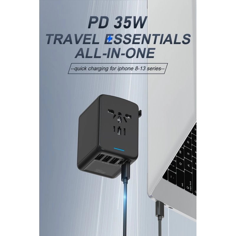 Adattatore Viaggio USB C USB A 35W Ricarica Veloce Quick Charger