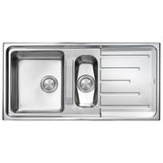 CM 015105X2012033 Brando Lavello da incasso 1 vasca e vaschetta reversibile in acciaio inox satinato 100 x 50 cm colore Acciaio