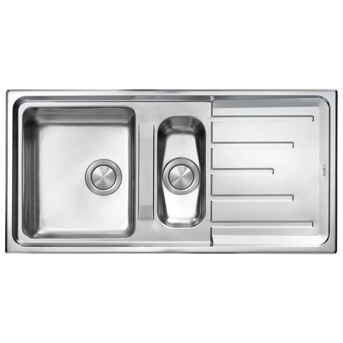 CM 015105X2012033 Brando Lavello da incasso 1 vasca e vaschetta reversibile in acciaio inox satinato 100 x 50 cm colore Acciaio