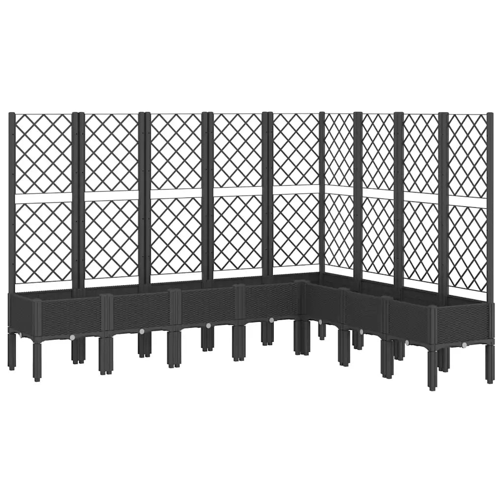 Fioriera da Giardino con Traliccio Nera 200x160x142 cm in PPcod mxl 91912