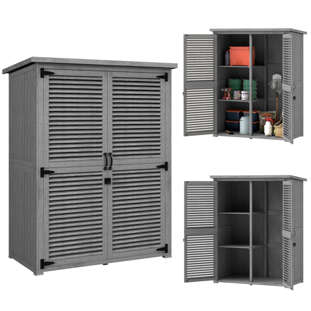 Armadio da Giardino ¨C zephmum ¨C Grigio 127x65x168 cm