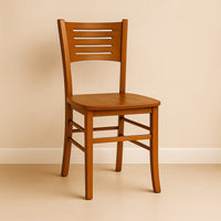 Sedia in legno Amelia ciliegio con seduta in legno massello x 2