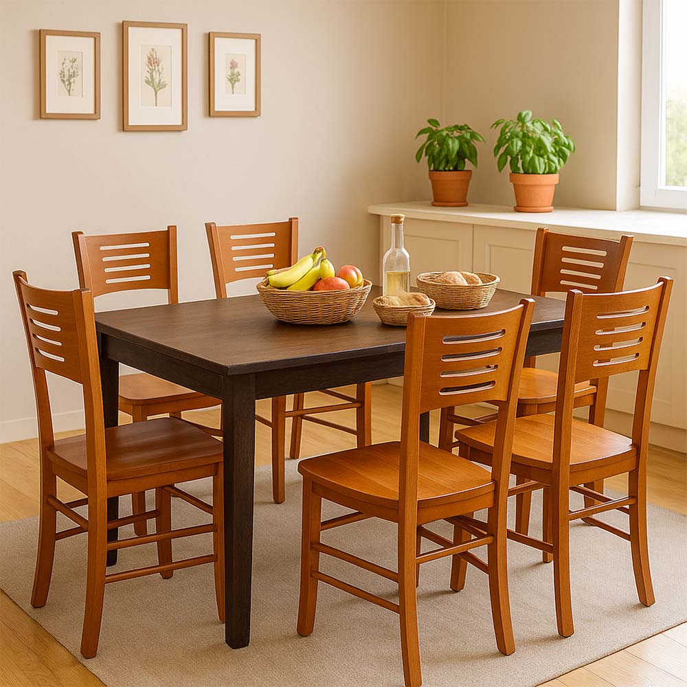 Sedia in legno Amelia ciliegio con seduta in legno massello x 2