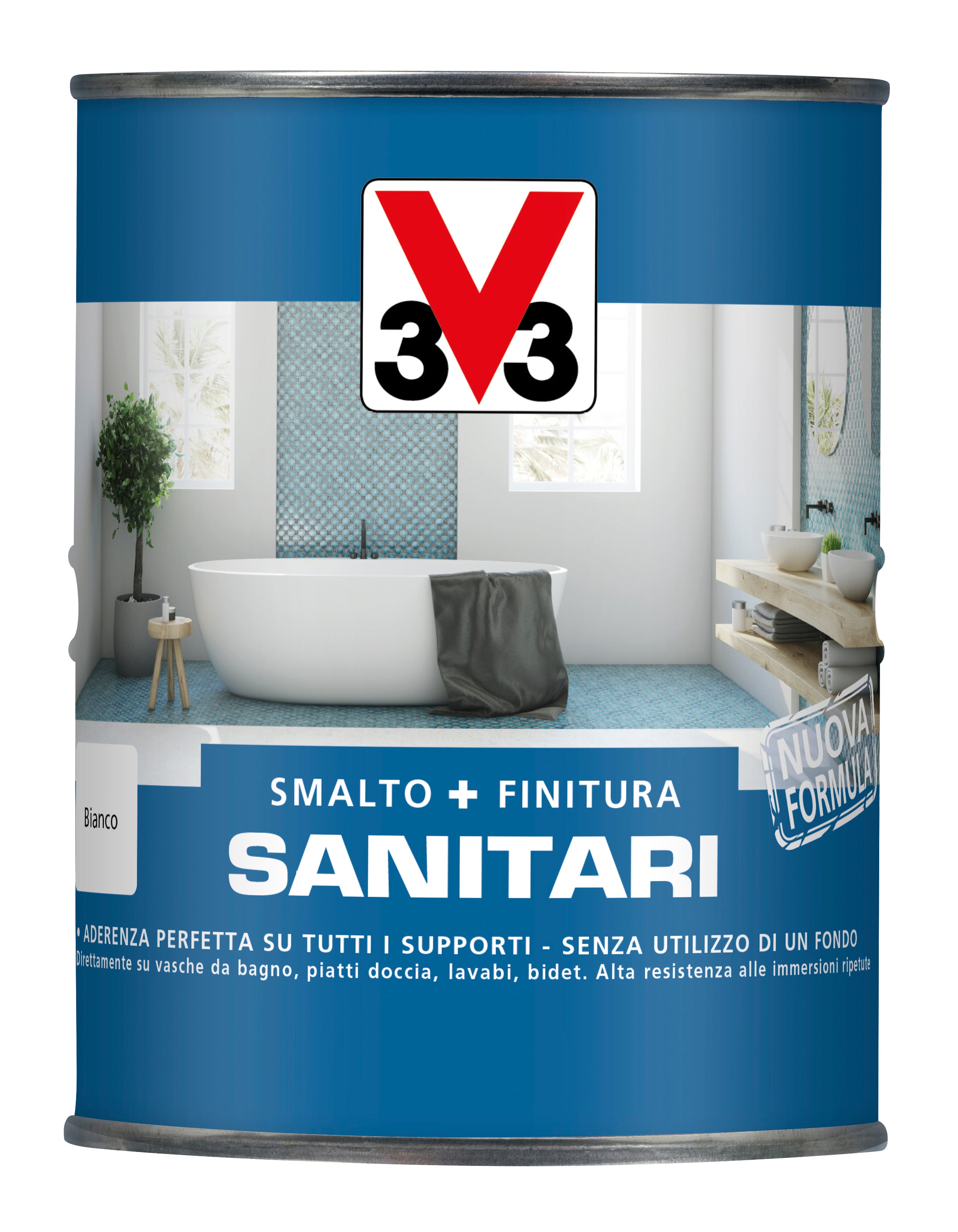 V33 Smalto e Finitura Sanitari Pittura Bagno Vasche Lavandini WC 2 x 0.5 Lt
