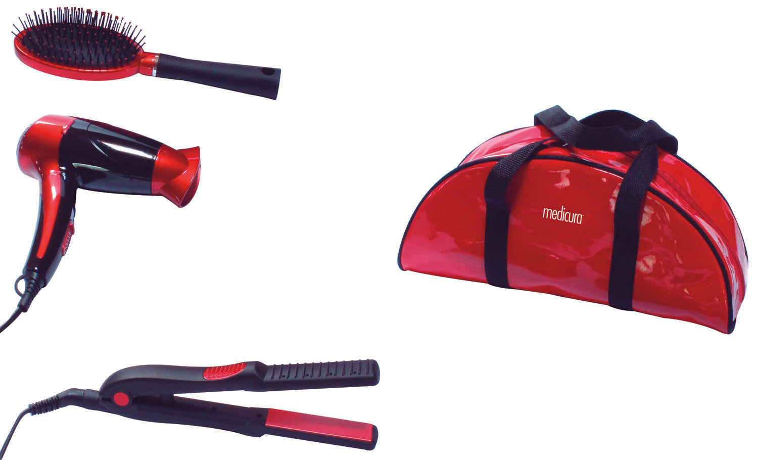 BEAUTY SET PER CAPELLI CON PIASTRA IN CERAMICA + ASCIUGACAPELLI + SPAZZOLA -ARM350