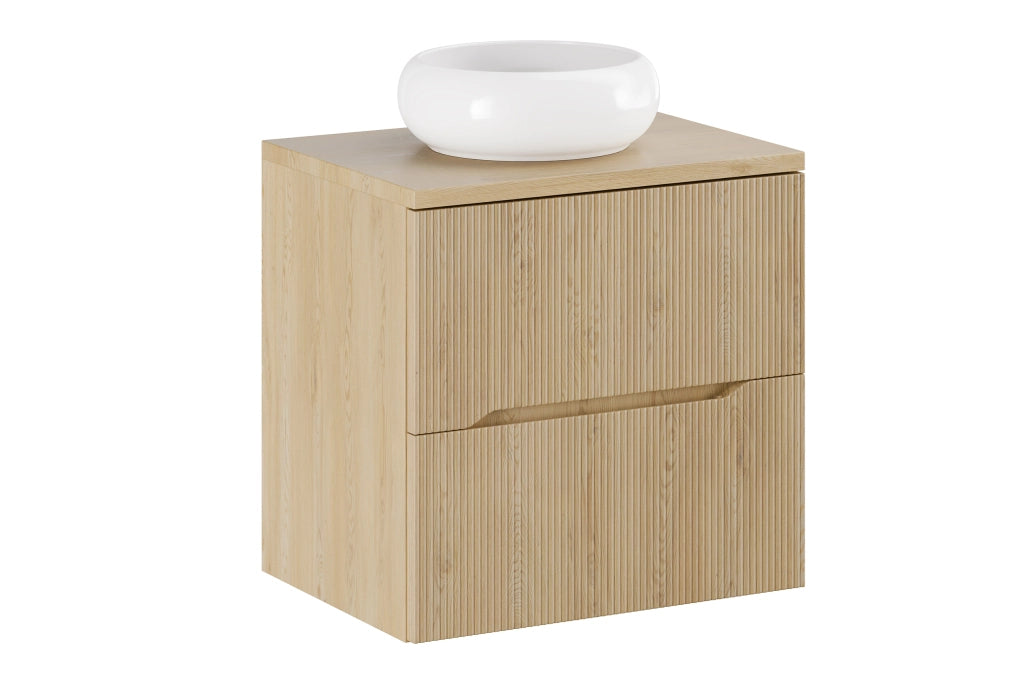 Set mobili bagno 60 cm con piano e lavabo da appoggio Wiki Nordic Cremona 60 cm
