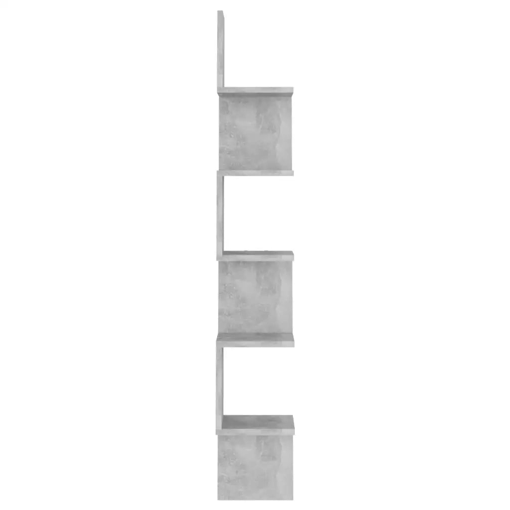 Scaffale Angolare Muro Grigio Cemento 20x20x127,5cm Truciolato 807281