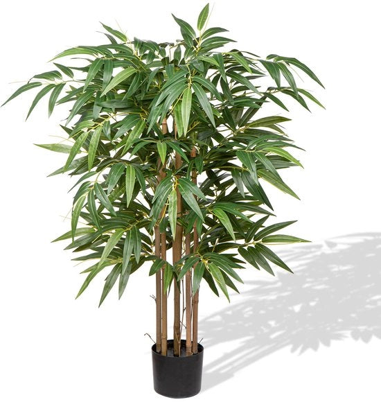 Pianta di Bambù Artificiale, Grande Pianta d'Arte, Grande Albero d'Arte, 120CM Pianta d'Arte Artificiale con 576 Foglie