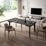 Consolle allungabile, 180x90x73cm, Per 8 persone, Gambe in legno, Nero RF3004