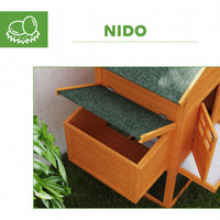 Pollaio da Giardino per 1-2 Galline con Area per Cova 179x67x115 cm Arancione