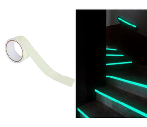 Nastro Adesivo Luminescente Fosforescente Segnaletico si Illumina al Buio 5 Mt