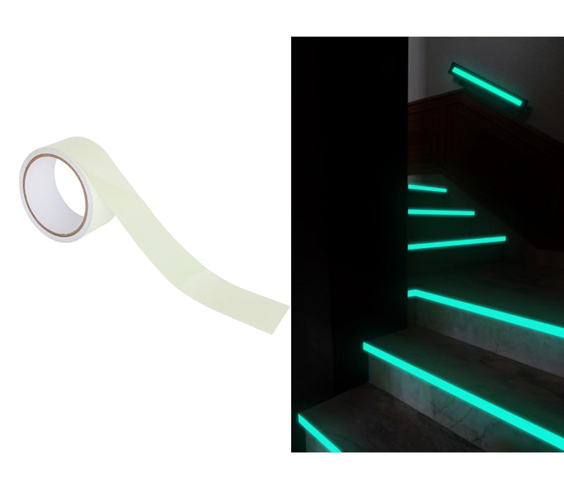 Nastro Adesivo Luminescente Fosforescente Segnaletico si Illumina al Buio 5 Mt