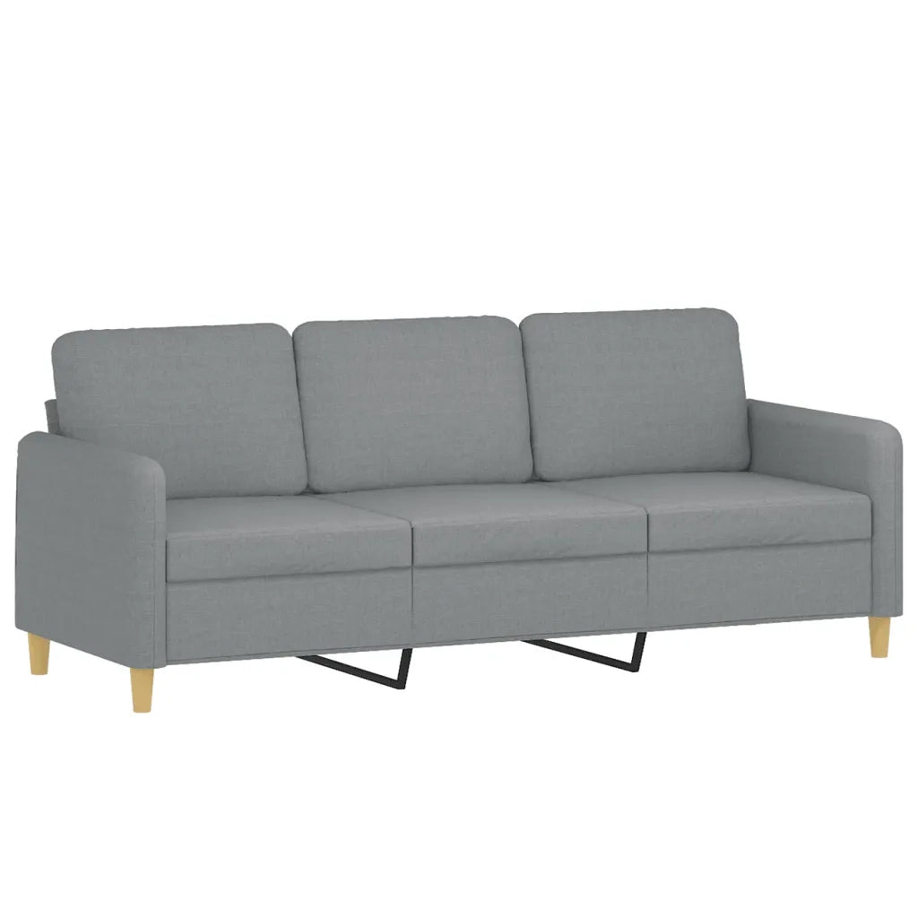 Set Divani 3 pz con Cuscini Grigio Chiaro in Tessuto 3202070