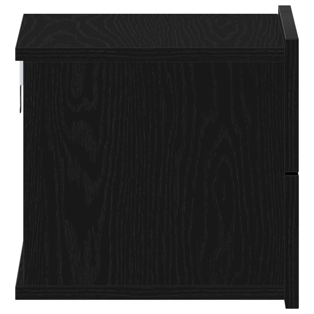 Set di 2 Comodini | Armadio da Notte | Mobiletto da notte con cassetto Rovere Nero 40 x 30 x 30 cm