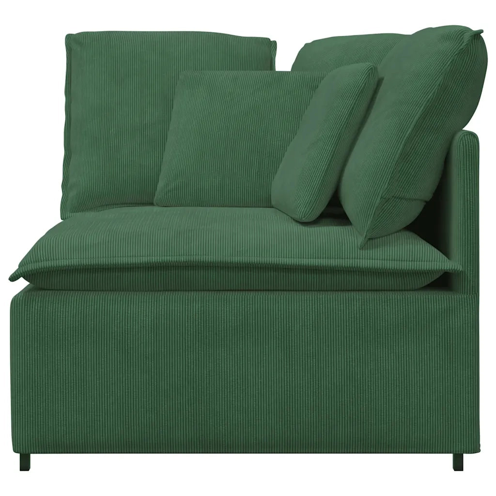 Modulo Angolare Divano Modulare con Cuscini Verde Scuro 100cm 4104472