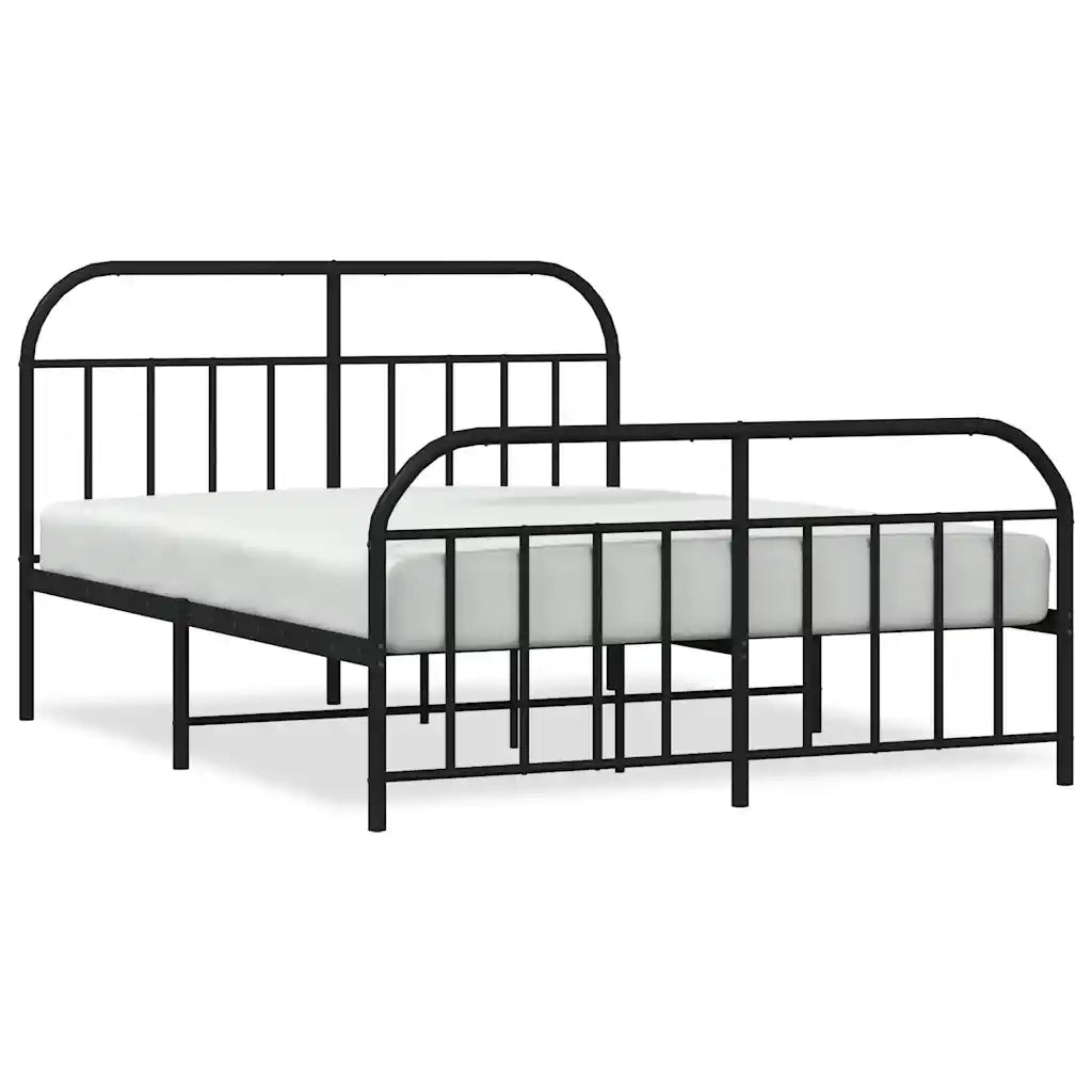 Giroletto senza Materasso con Pediera-Struttura Letto in Metallo Nero 180x200 cm 776082