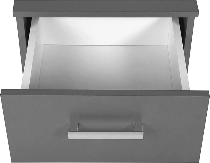 CASSETTIERA COMODINO ELENZIO 2 CASSETTI 41,2x40x58H CM GRIGIO GRAFITE