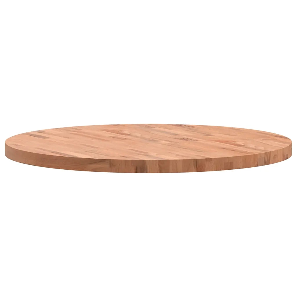 Piano per Tavolo Ø90x4 cm Rotondo in Legno Massello di Faggio 355947