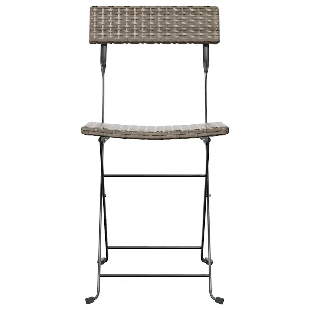 Sedie Pieghevoli da Bistrò 6 pz Grigie Polyrattan e Acciaio 3152119