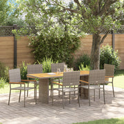 Set pranzo giardino  7 pezzi grigio polyrattan