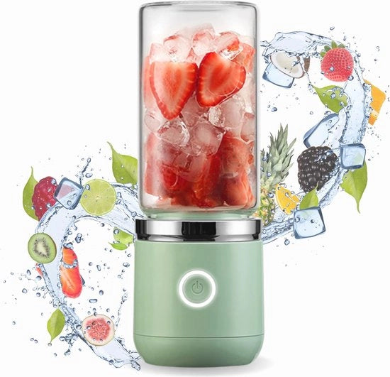 Blender portatile - Smoothie Maker - Mini Blender - Senza fili e ricaricabile - Blender verde per smoothies e shake