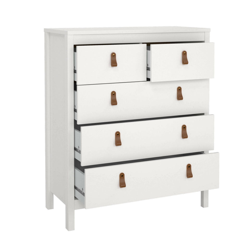 Cassettiera Nicholas, Settimino multiuso, Comò camera da letto, Mobile con cassetti, 82x38 h99 cm, Bianco