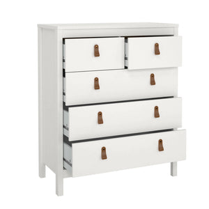 Cassettiera Nicholas, Settimino multiuso, Comò camera da letto, Mobile con cassetti, 82x38 h99 cm, Bianco