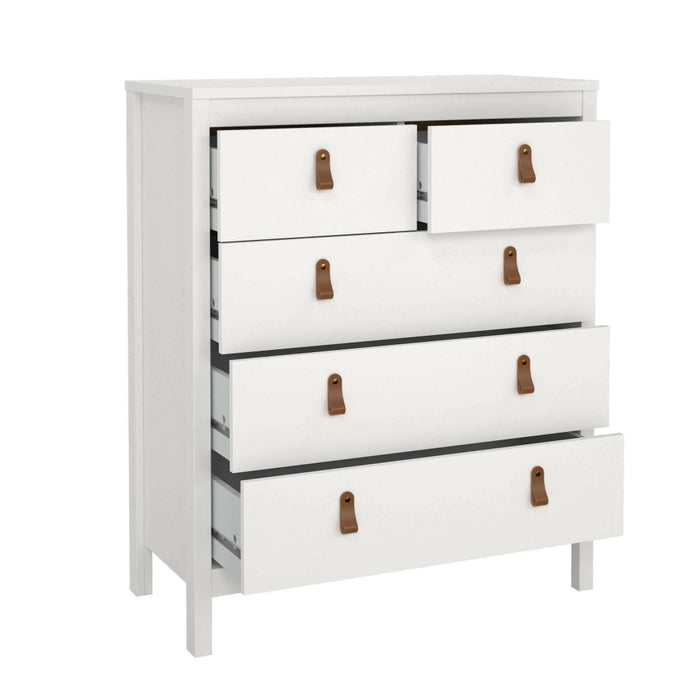 Cassettiera Nicholas, Settimino multiuso, Comò camera da letto, Mobile con cassetti, 82x38 h99 cm, Bianco