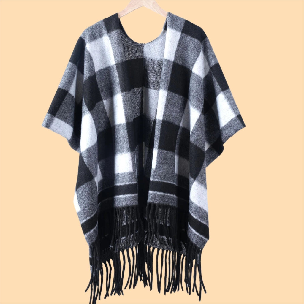 Sciarpa semplice in stile pittura a inchiostro per donna, mantello di alta moda, sciarpa invernale in cashmere