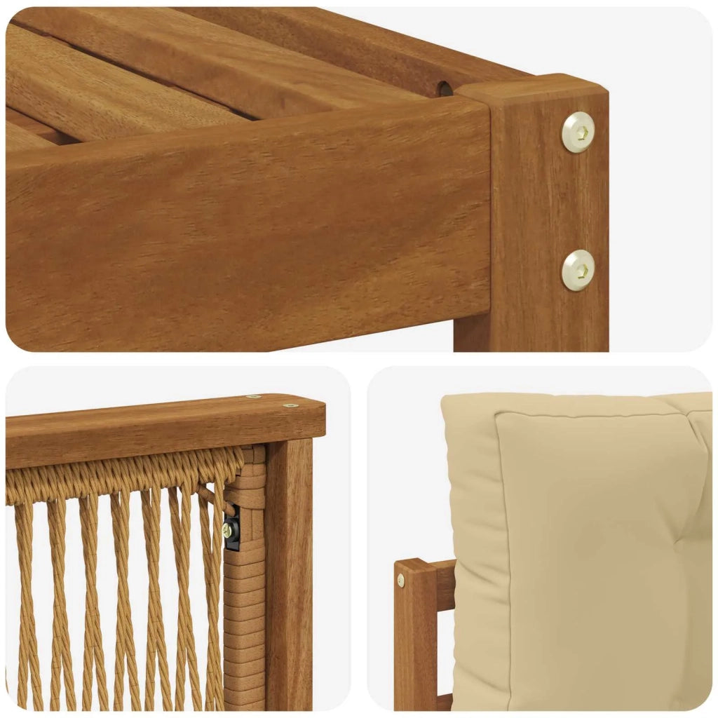Set di divani da esterno 6 pz Naturale e Beige 3382711