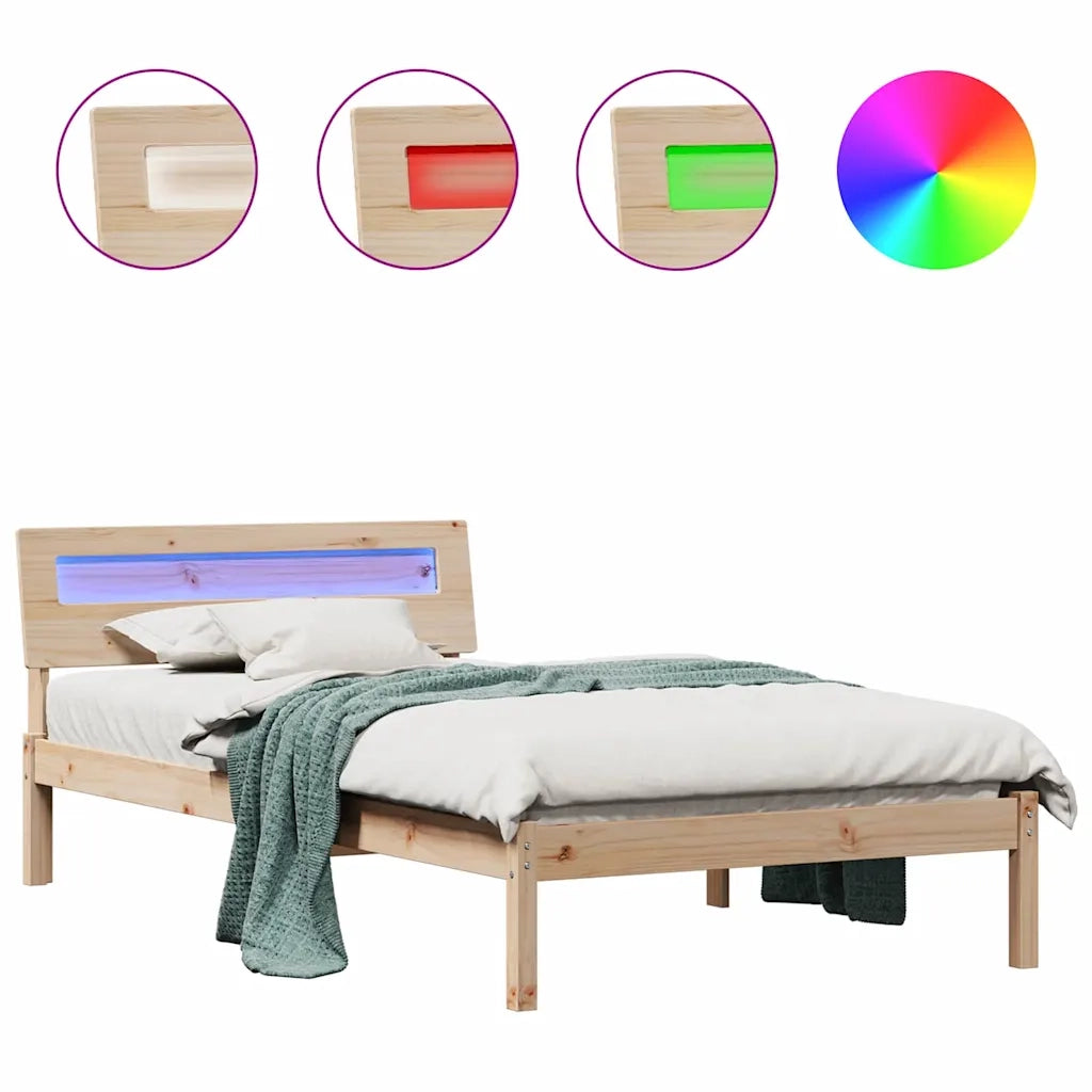 vidaXL Struttura del letto Marrone 90 x 190 cm Legno di pino massello