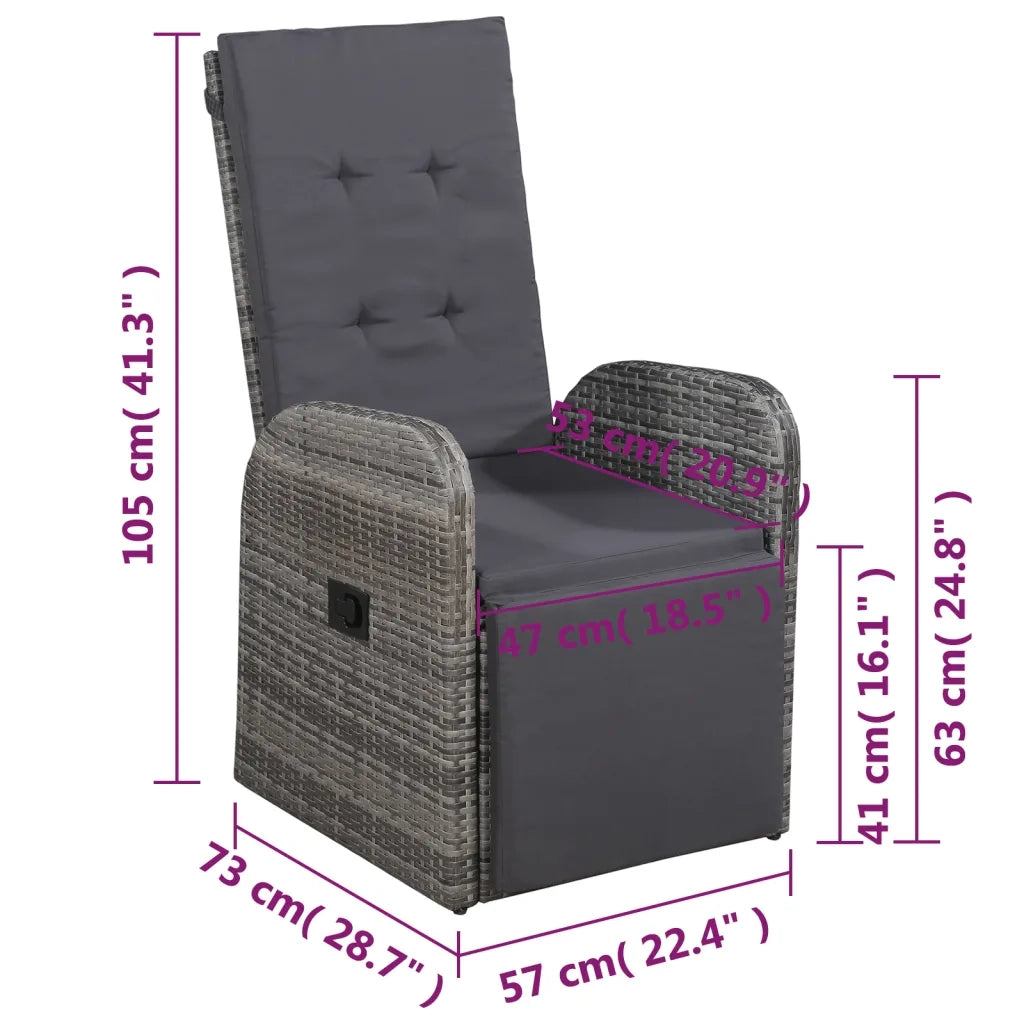 Set Mobili da Pranzo per Giardino 5 pz Grigio 3071960