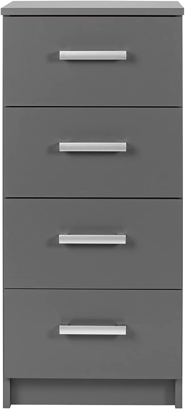 CASSETTIERA COMODINO ELENZIO 4 CASSETTI 41,2x40x91,5H CM GRIGIO GRAFITE