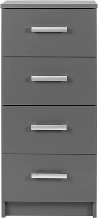 CASSETTIERA COMODINO ELENZIO 4 CASSETTI 41,2x40x91,5H CM GRIGIO GRAFITE